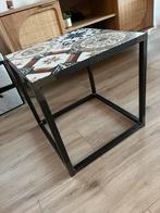 Bijzettafeltje 40x40x42cm mozaïek tegel blad, Huis en Inrichting, Tafels | Bijzettafels, Ophalen, Minder dan 55 cm, Vierkant, Zo goed als nieuw