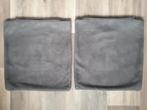 2 antracietgrijze microleder / Ikea kussens sierkussens, Ophalen of Verzenden, Zo goed als nieuw, Grijs, Vierkant