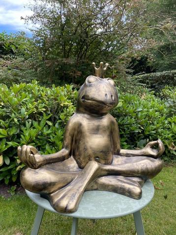 (Tuin)Beeld kikker, tuin, zen, zwembad, vijver yoga 60cm beschikbaar voor biedingen