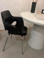 Vintage leren stoel in Gastone Rinaldi stijl, Ophalen, Gebruikt, Zwart, Leer