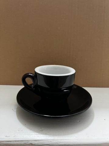 Zwart-wit barista servies - kop en schotel beschikbaar voor biedingen