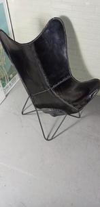 Zwarte leer vliender fauteuil stoel, Ophalen, Tweedehands, Tweedehands, Tweedehands