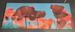 Canvasposter papaver klaprozen 140 x 56, Rechthoekig Liggend, Ophalen of Verzenden, Zo goed als nieuw, Canvas of Doek
