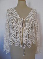 Feestelijk beige bohemian kantlook top/vestje! L, Kleding | Dames, Maat 38/40 (M), Verzenden, Beige, Zo goed als nieuw