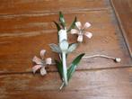 Vintage metalen wandlampje met bloemen, Ophalen of Verzenden