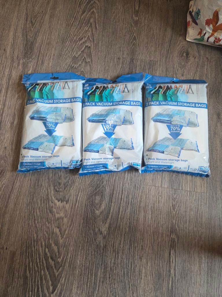 Nieuwe vacuüm opbergzakken (6 stuks) - Bespaar ruimte!, Ophalen, Nieuw, Minder dan 25 cm, Minder dan 100 cm