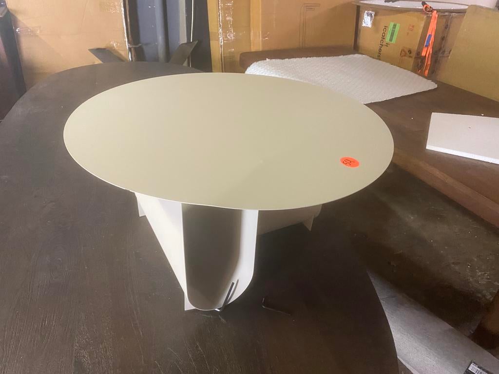 Bijzettafel b keuze beige metaal, Ophalen, Minder dan 45 cm, Minder dan 55 cm, Metaal of Aluminium