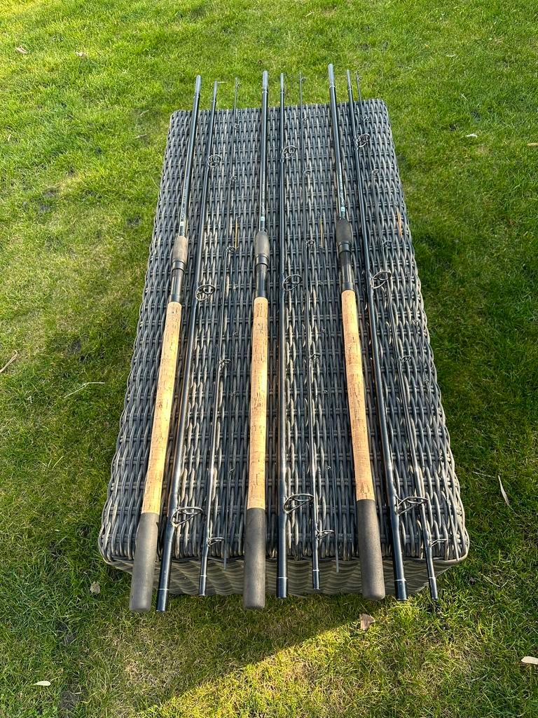 Te koop 3 Preston Dutch Masters 13,8ft (432cm) 130 grammers, Watersport en Boten, Hengelsport | Algemeen, Ophalen of Verzenden