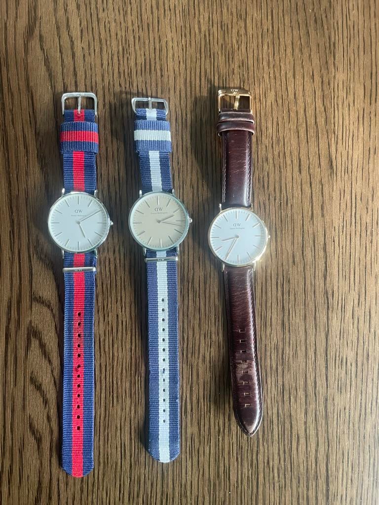 Set van 3 Daniel Wellington horloges, Ophalen of Verzenden, Gebruikt