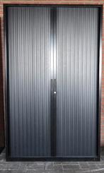 Zwarte roldeurkast schuifdeurkast archiefkast kantoor slot, Ophalen, Gebruikt, 100 tot 150 cm, Modern kantoor