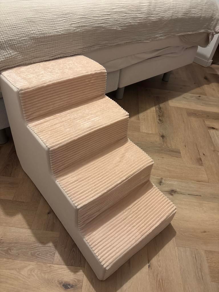 honden trapje, creme geribbeld stof, Dieren en Toebehoren, Honden-accessoires, Ophalen of Verzenden