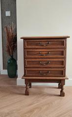 Houten ladekastje met vier lades, Huis en Inrichting, Ophalen, 50 tot 100 cm, 3 of 4 laden, Minder dan 100 cm