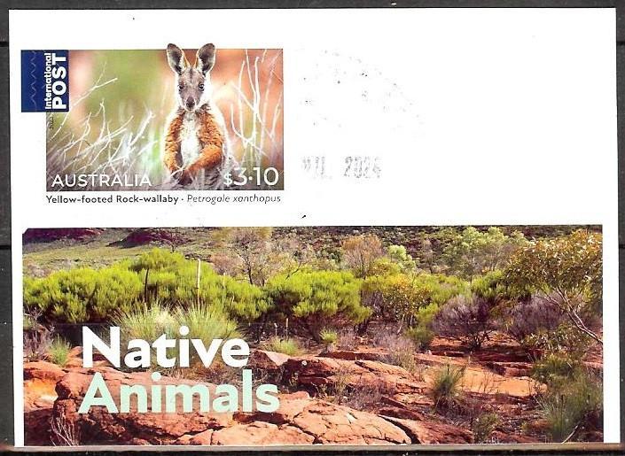 155 Australië 2023 Native Animals s/a op drager, Postzegels en Munten, Postzegels | Oceanië, Gestempeld, Verzenden