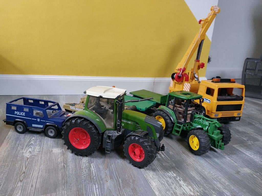 Grote speelgoedset: Fendt, Bruder kraan etc, Ophalen, Gebruikt