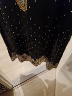 Zwarte Indiase jurk met borduursels, Maat 38/40 (M), Zwart, Ophalen of Verzenden, Onder de knie