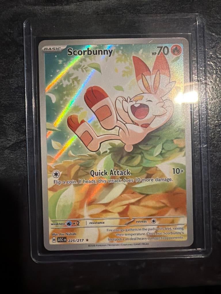 Scorbunny 225/217 Pokémon Kaart - Brilliant Stars, Ophalen of Verzenden, Zo goed als nieuw, Losse kaart, Foil