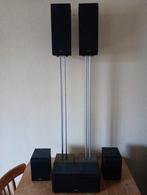 Denon 5.0 speaker set met 2 stands en orginele speakerkabels, Overige merken, 70 watt of meer, Ophalen of Verzenden, 5.1-systeem