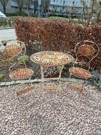 Oude gietijzeren bistro setje  te koop, Ophalen of Verzenden, Gebruikt, Metaal