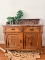 Brocante kast met marmeren blad – Vintage dressoir, Ophalen