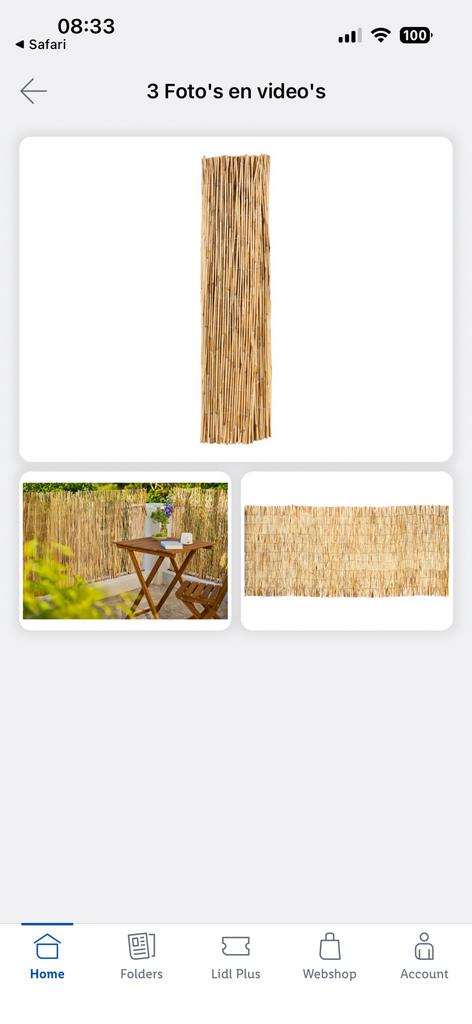 Rieten matten tuin, Ophalen of Verzenden, Nieuw, Overige materialen, 200 cm of meer