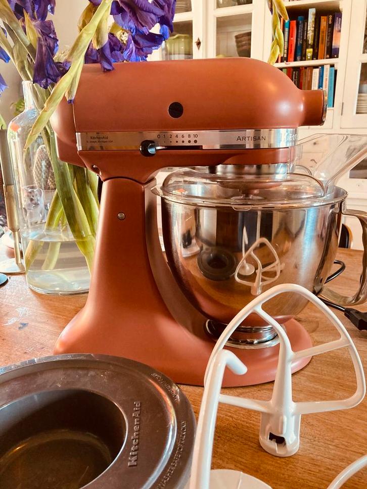 KitchenAid Artisann Terracotta, Witgoed en Apparatuur, Keukenmixers, Zo goed als nieuw, 4 liter of meer, 3 snelheden of meer, Vaatwasserbestendig