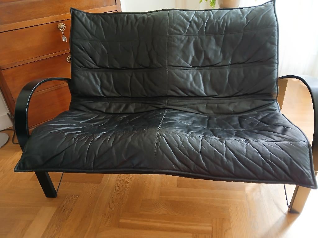 Vintage tweezitsbank Ikea Tjord Björklund, Huis en Inrichting, Banken | Bankstellen, Ophalen, Gebruikt, Minder dan 75 cm, Vintage