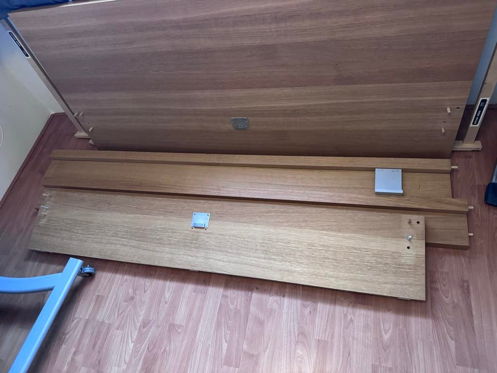 IKEA 2-persoons ledikant 160x200 met lattenbodems + nachtkas, Ophalen, Zo goed als nieuw