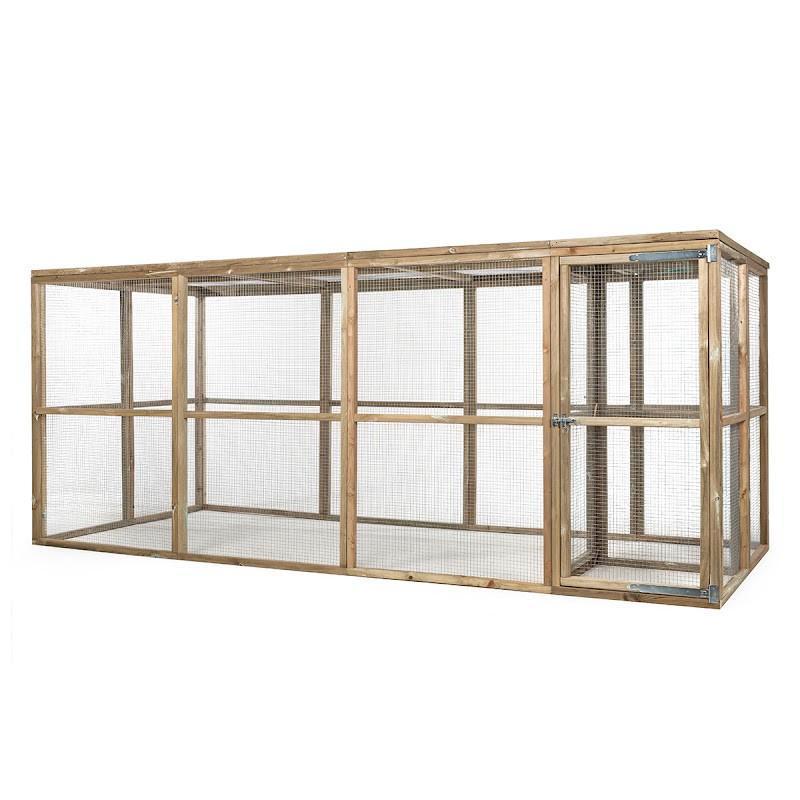 Houten Volière met sluis Adam, Dieren en Toebehoren, Vogels | Hokken en Kooien, Nieuw, Volière, Hout, Ophalen of Verzenden