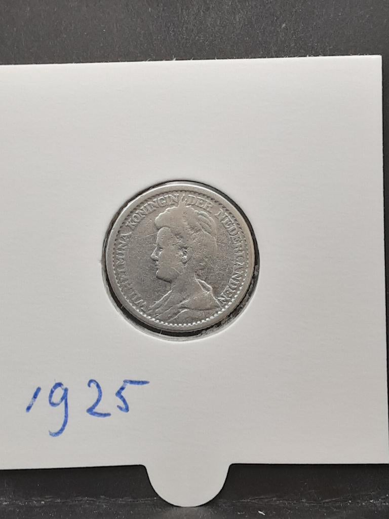 25 cent 1925 Koningin Wilhelmina, Postzegels en Munten, Munten | Nederland, Zilver, 25 cent, Ophalen of Verzenden, Koningin Wilhelmina