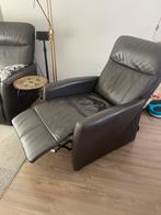 Bank en 2 fauteuils leer, Huis en Inrichting, Fauteuils, Ophalen of Verzenden, Zo goed als nieuw, 75 tot 100 cm, Leer