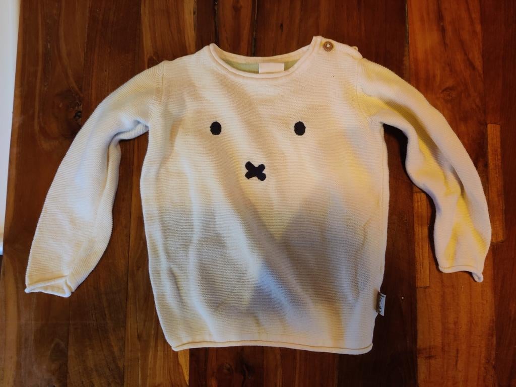 Nijntje Miffy katoen shirt vest maat 74 wit crème, Jongen of Meisje, Trui of Vest, Ophalen of Verzenden, Zo goed als nieuw