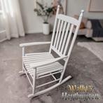 Witte houten schommelstoel, Huis en Inrichting, Stoelen, Ophalen, Hout@gmail.com, Zo goed als nieuw, Houten