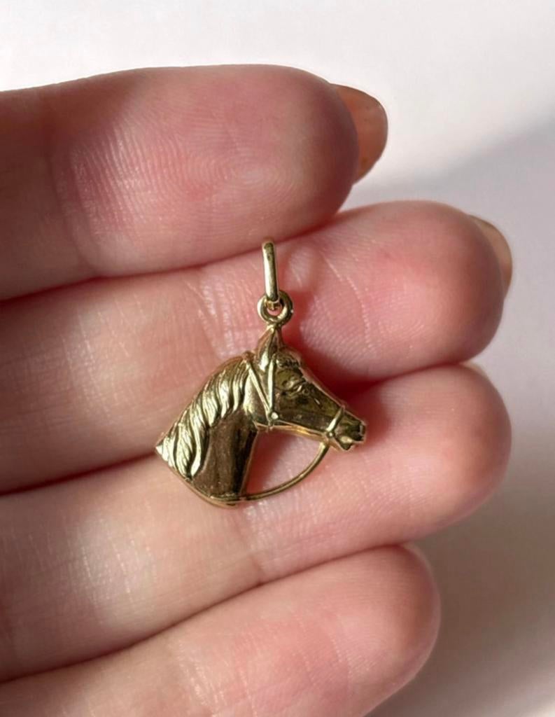 9 karaat gouden paard hanger, Sieraden, Tassen en Uiterlijk, Kettinghangers, Verzenden, Zo goed als nieuw, Goud, Goud