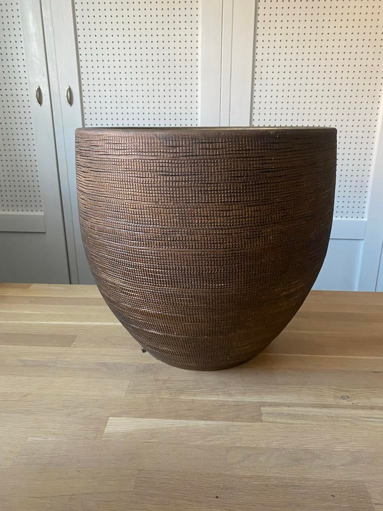 Grote goud/koperkleurige bloempot, Tuin en Terras, Bloempotten, Ophalen, Overige materialen, Gebruikt, 40 cm of meer