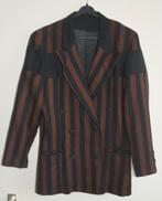 Stylische wollen bruin zwart blazer colbert jasje mt 42 / 44, Bruin, Maat 42/44 (L), Ophalen of Verzenden, Jasje