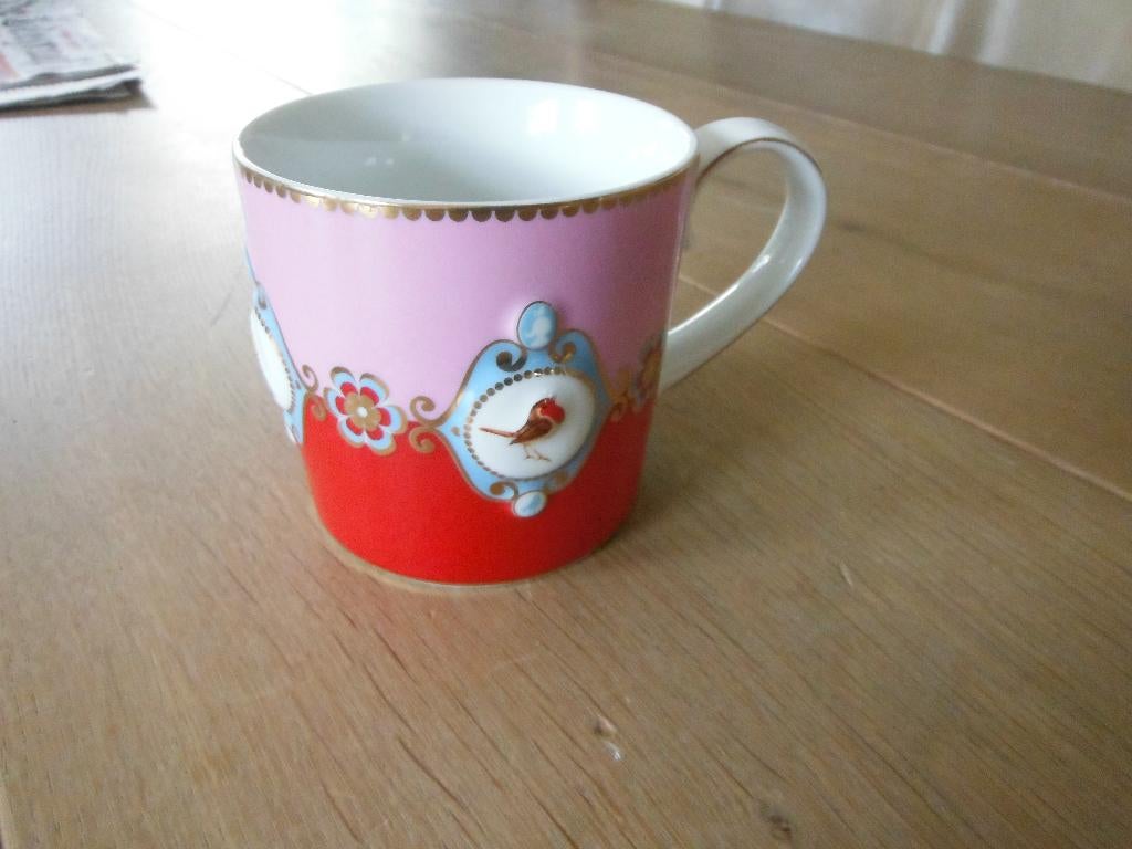 Pip home Love Birds mok / beker , rood/roze, Verzenden, Nieuw, Porselein, Kop en/of schotel