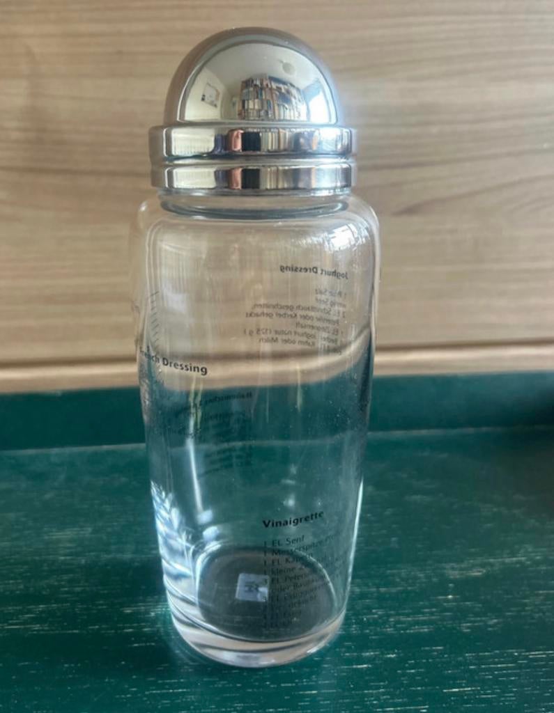 WMF glazen Salad dressing Shaker RVS dop 18/10, Ophalen of Verzenden, Zo goed als nieuw, Overige merken, Glas