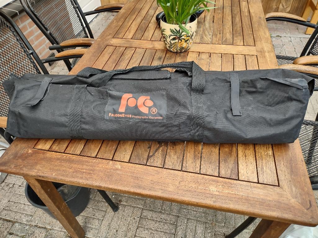 FalconEyes achtergrond systeem met doek (zwart), Audio, Tv en Foto, Fotografie | Fotostudio en Toebehoren, Ophalen, Gebruikt, Achtergrond