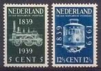 Nederland NVPH nr 325/6 ongebruikt 100 jaar Spoorwegen 1939, Postzegels en Munten, Ophalen of Verzenden, T/m 1940, Postfris