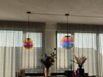 Moderne 'olie' hanglampen - Set van 2, Ophalen of Verzenden, Zo goed als nieuw, Glas, 75 cm of meer