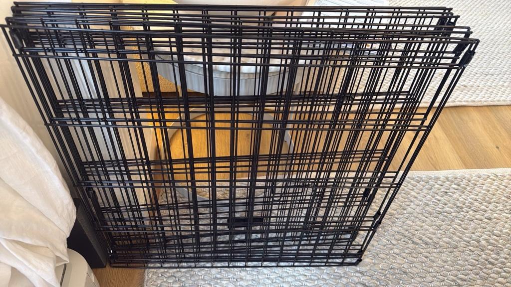 Puppyren Brixby 8 panelen 60x60=480 cm deur zwart opvouwbaar, Dieren en Toebehoren, Hondenbenches, Ophalen, Zo goed als nieuw