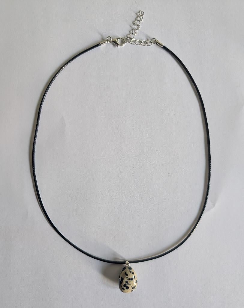 Dalmatiër hanger aan zwarte veterketting, Met hanger, Overige kleuren, Verzenden, Nieuw