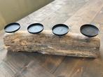 Boomstam met 4 kaarsenhouders, Ophalen, Bruin, Zo goed als nieuw, Hout
