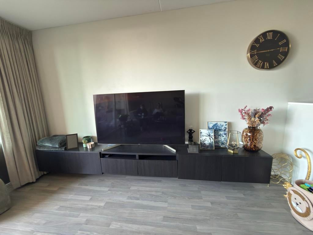 IKEA Besta TV meubel - Zwartbruin, 180 cm breed, Huis en Inrichting, Ophalen, Gebruikt, 150 tot 200 cm, Minder dan 100 cm