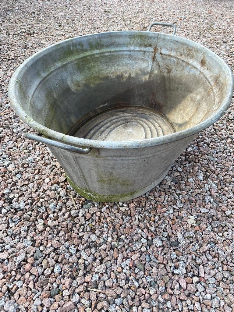 Grote oude zinken teil / wastobbe - brocante, vintage, Ophalen