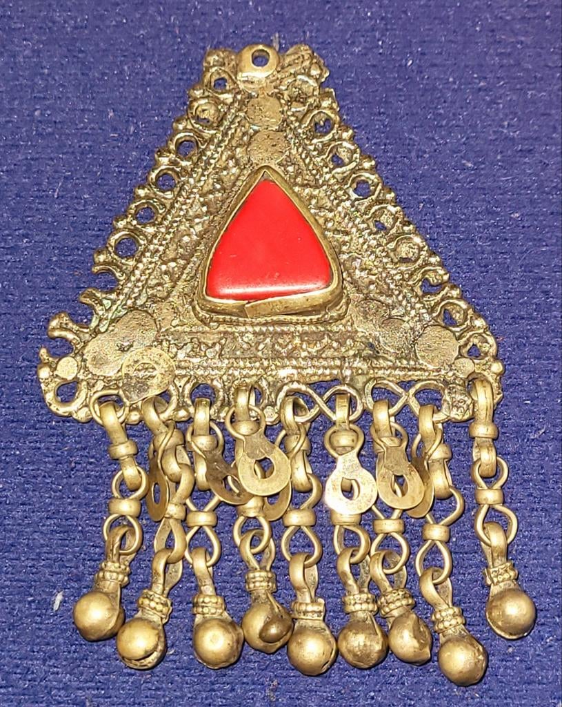 Vintage ethnische hanger Afghanistan Jemen Kuchi Pashtun, Verzenden, Gebruikt, Zilver, Overige materialen