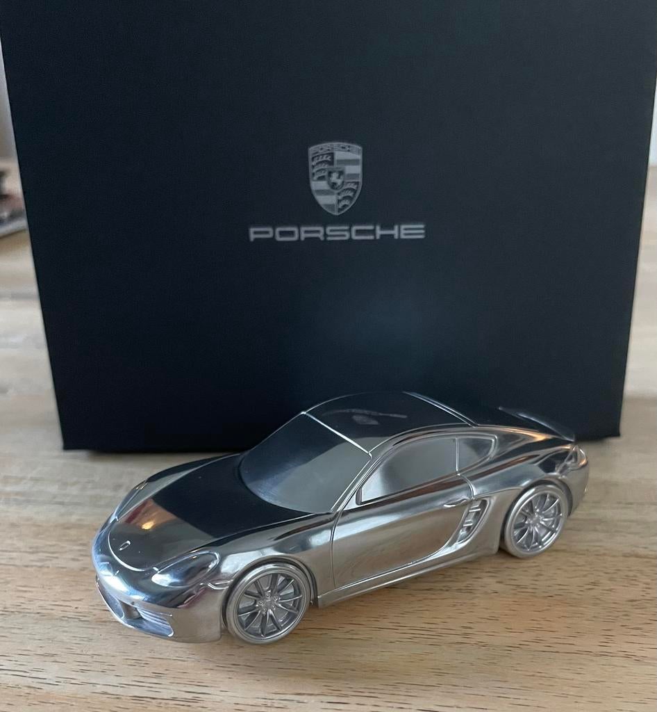 Porsche 718 Cayman S  chroom aluminium paperweight, Ophalen of Verzenden, Nieuw, Overige merken
