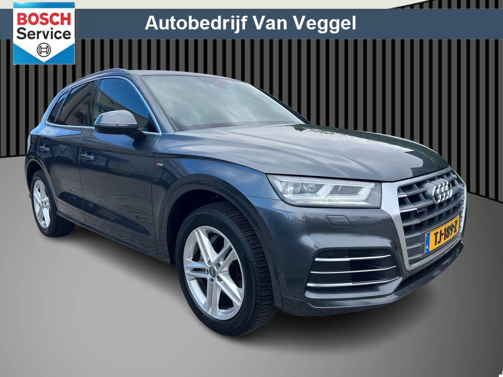 Audi Q5 2.0 TFSI quattro Sport S Line pano, trekhaak, virtua, Auto's, Audi, Automaat, Gebruikt, 4 cilinders, Leder en Stof