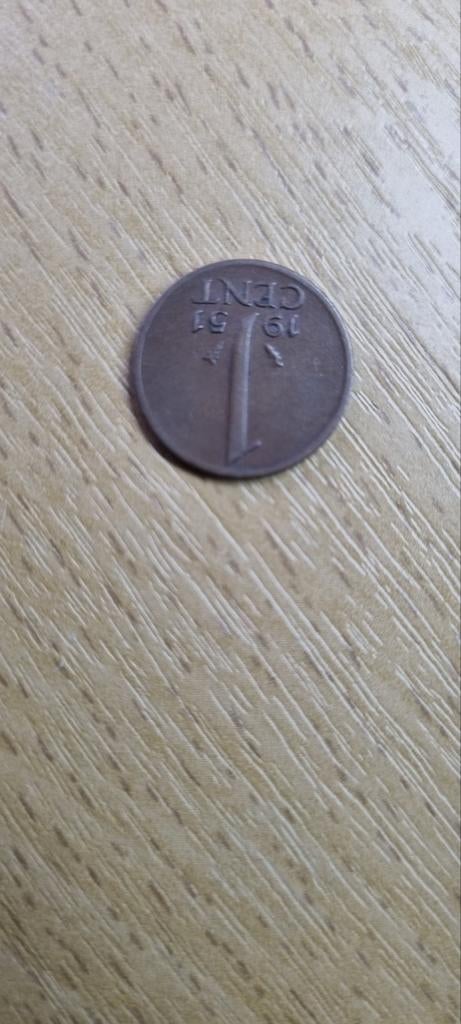 1 cent munt uit 1951, Postzegels en Munten, Munten | Nederland, Ophalen of Verzenden