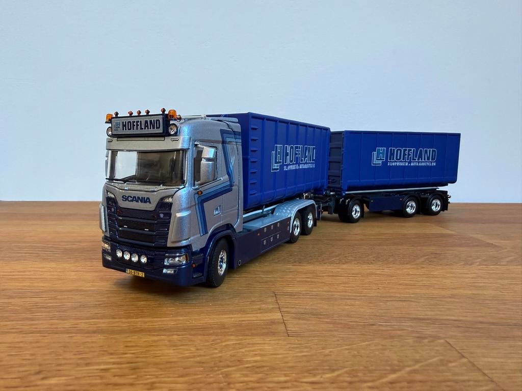 WSI Scania S Normal 6x2 containercombi 2x 40m2 Hoffland 1:50, Ophalen of Verzenden, Nieuw, Bus of Vrachtwagen, Wsi